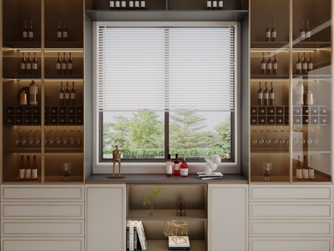  现代餐边柜酒柜3d模型 