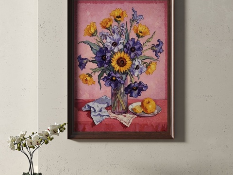  复古，中古，装饰画3d模型 