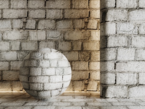  现代砖墙 青石砖墙 脏旧砖墙 仿古砖墙 工业砖墙3d模型 