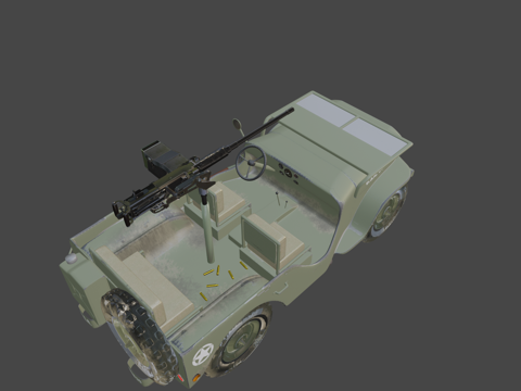  威利斯吉普美国陆军3d模型 