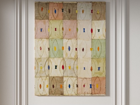  简约，抽象，侘寂，中古，装饰画3d模型 