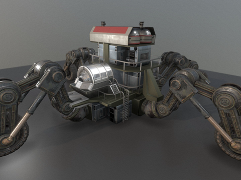  未来主义五轮建筑（五轮车）3d模型 