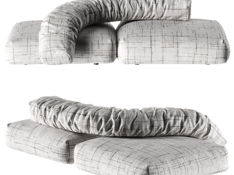  BOCA FLUX SOFA现代双人沙发 异形沙发 模块沙发3d模型 