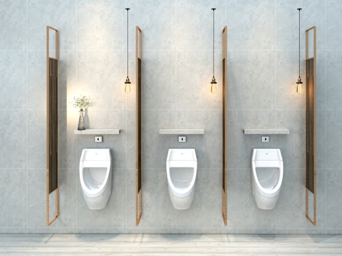  现代小便斗 隔断3d模型 