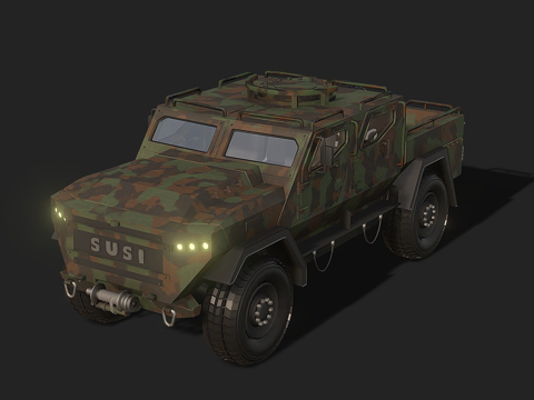  西苏GTP 4x4装甲车3d模型 