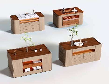  现代衣帽间中岛柜 首饰柜 收纳柜3d模型 