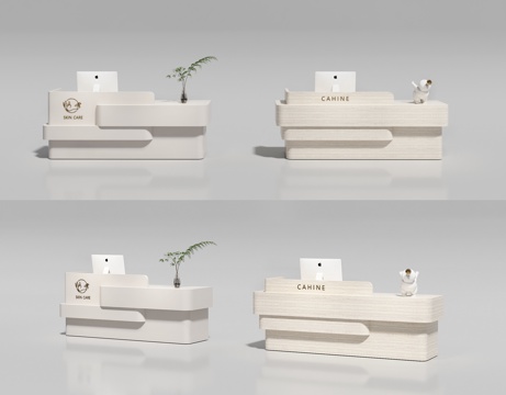  简约前台  办公前台  美容院前台   收银台  民宿前台3d模型 