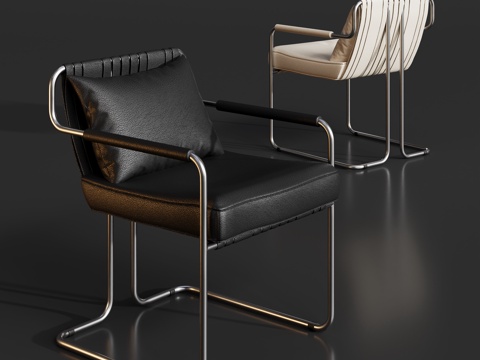 金属餐椅单椅su模型