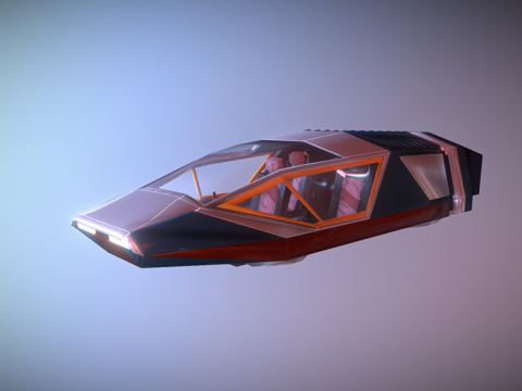  未来飞行汽车3d模型 