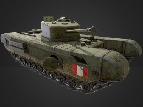  丘吉尔Mk.VII步兵坦克3d模型 