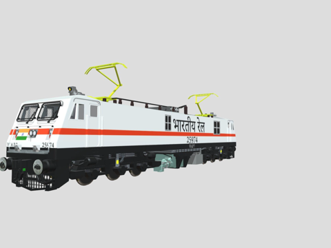  印度铁路机车WAP 7三维模型3d模型 