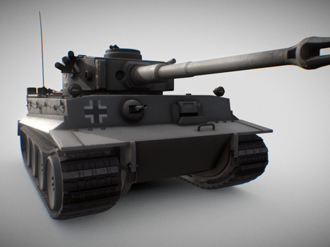  二战德国装甲师虎式坦克3d模型 