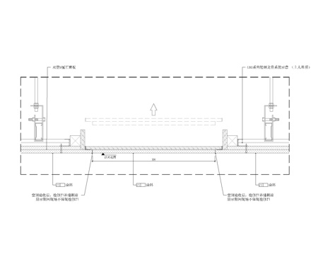 轻钢龙骨石膏板吊顶隐形检修口节点cad施工图