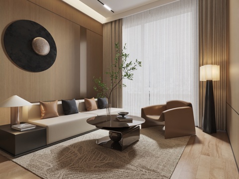  现代接待室洽谈室VIP休息室3d模型 