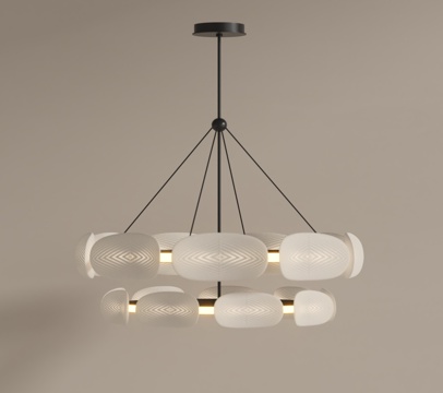 现代环形吊灯su模型