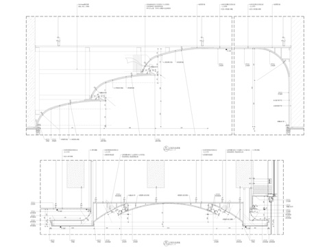 异形圆弧形天花节点cad施工图