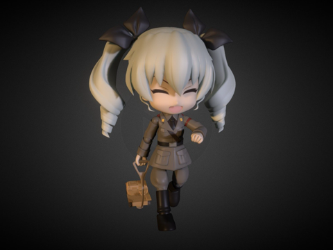  凤尾鱼~少女与战车3d模型 