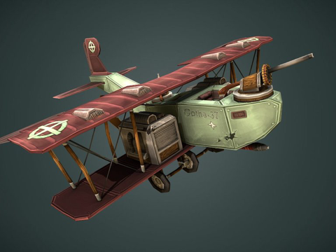  哥特轰炸机风格化飞机3d模型 