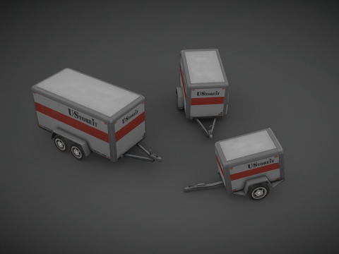  货物拖车3d模型 