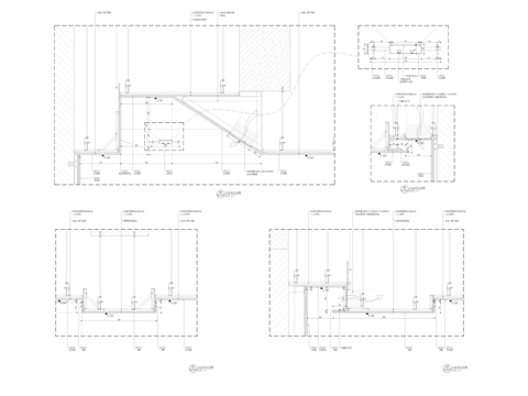 常用轻钢龙骨石膏板天花节点cad施工图