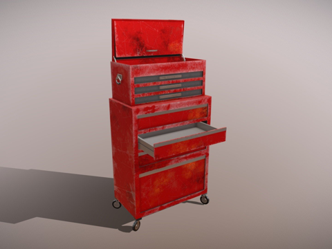  金属工具箱3d模型 