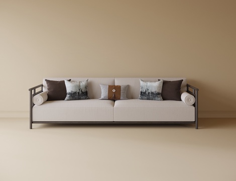  新中式双人沙发3d模型 