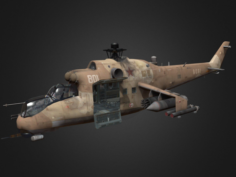  大型直升机3d模型 