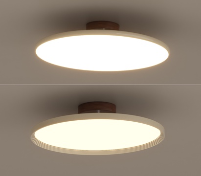 现代奶油吸顶灯su模型