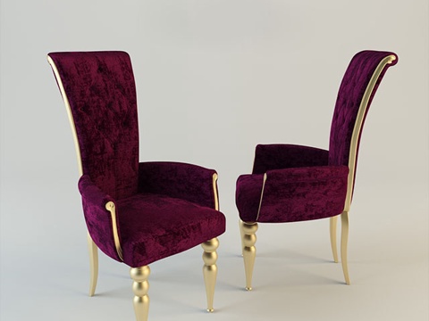  法式餐椅 餐椅 单椅3d模型 