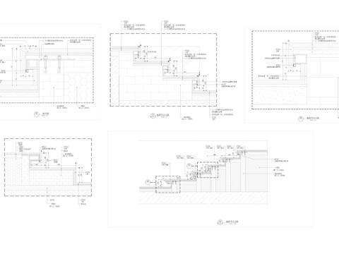 石材踏步节点cad施工图