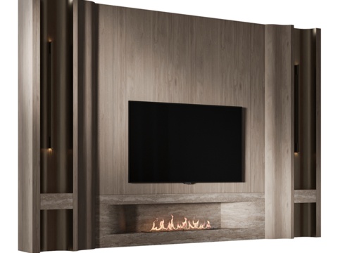  现代电视柜3d模型 