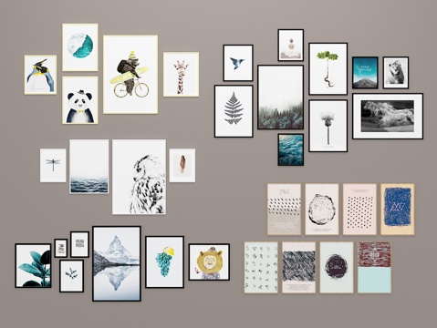  北欧装饰画 壁画 挂画3d模型 