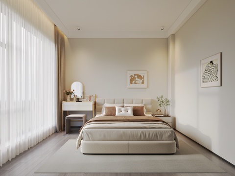  现代卧室3d模型 