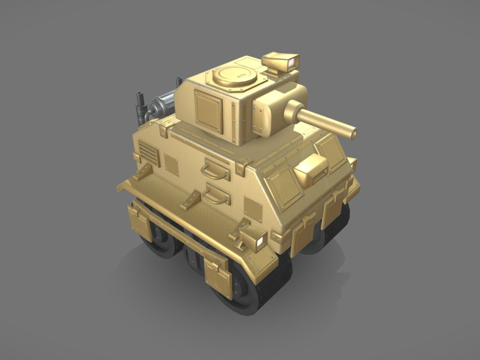  小型坦克3d模型 