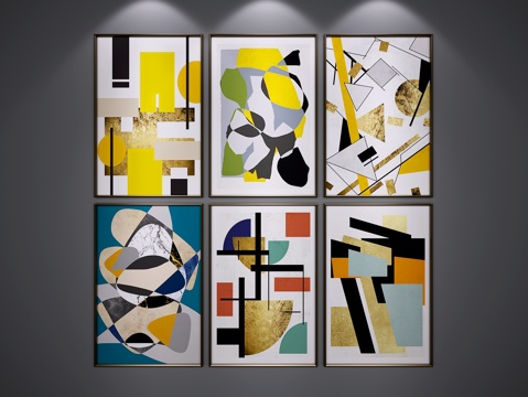  现代装饰挂画3d模型 