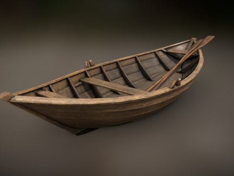  木制划艇-17和18世纪3d模型 