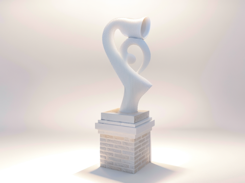  抽象雕塑su模型 