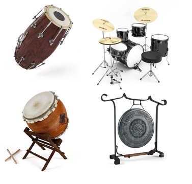  现代乐器 鼓 架子鼓 锣 民族乐器3d模型 