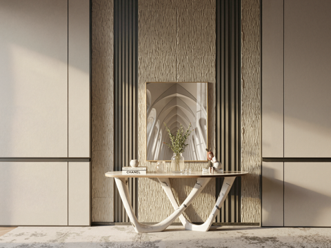 现代端景条案su模型