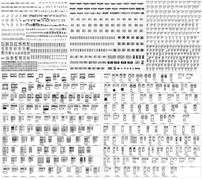 新中式家具中式元素花纹雕花屏风隔断构件欧式花纹线条CAD素材cad施工图