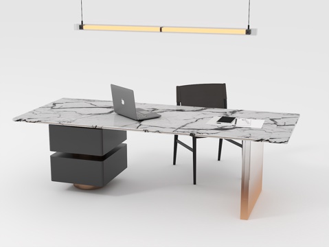  现代书桌椅组合3d模型 