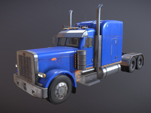  美国彼得比尔特卡车 - 低多边形3d模型 