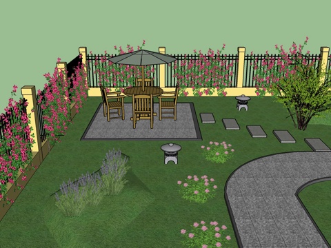 庭院设计su模型