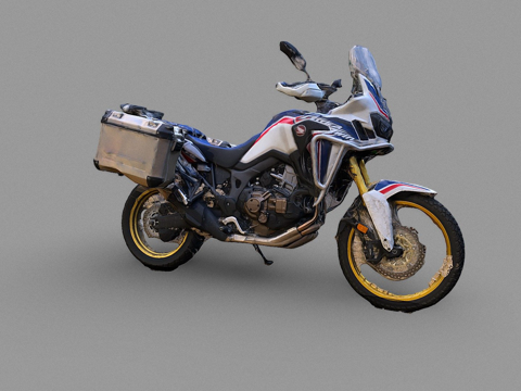  本田非洲双胞胎摩托车3d模型 