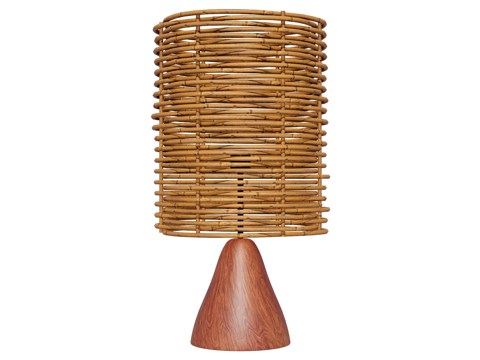 台灯 装饰灯具 氛围灯具 藤编台灯su模型