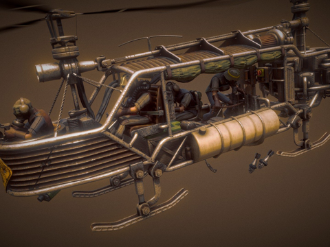  后末日风格摩托车3d模型 