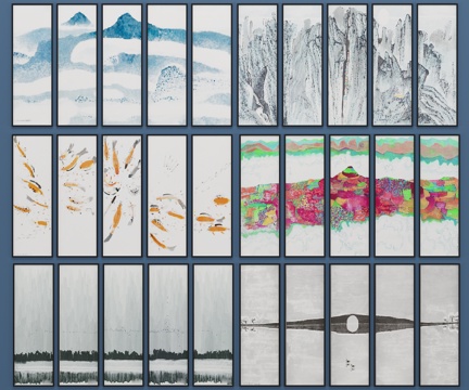  新中式立体画 装饰画 挂画 壁画3d模型 