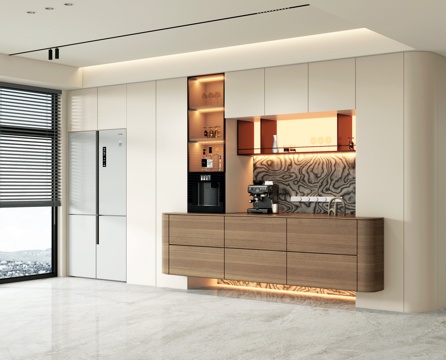  现代风格餐边柜 酒柜 装饰摆件3d模型 