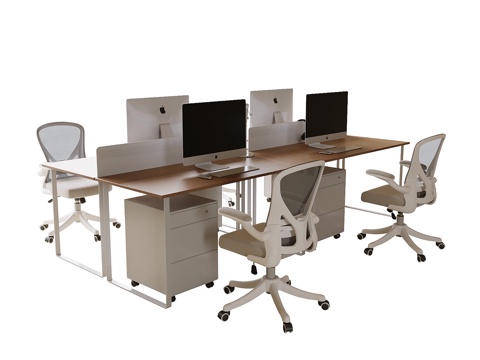  现代办公桌椅 办公椅3d模型 