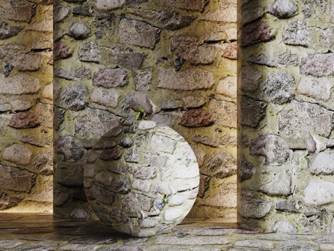  现代砖墙 青石砖墙 脏旧砖墙 仿古砖墙 工业砖墙3d模型 